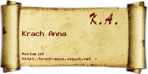Krach Anna névjegykártya